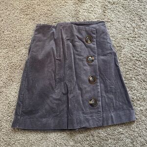 Corduroy Plum Button-Front Skirt